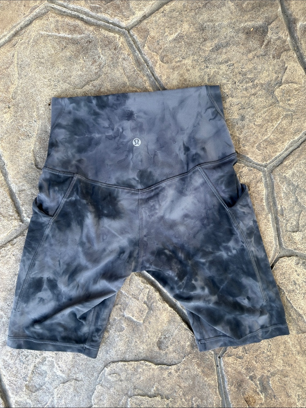 lululemon athletica Black Tie-Dye High-Rise Bike Shorts